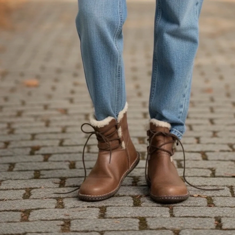 Ugg Caspia Shearling-Lined lace up Boots size 7